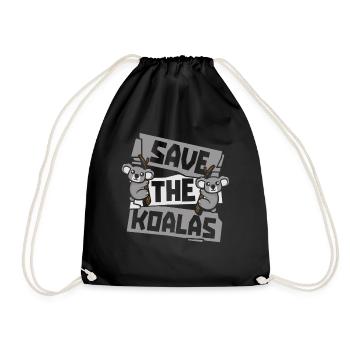 Save The Koalas Koalabear Eucalyptus Lover Koala - Drawstring Bag - black - Front