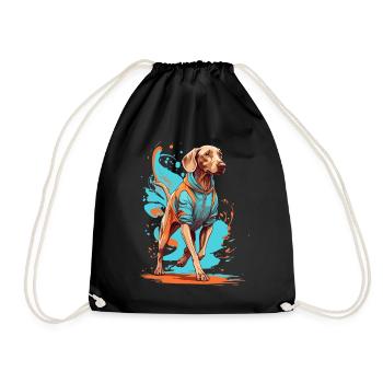 Weimaraner Streetwear Jogging Aesthetic Fitness - Drawstring Bag - black - Front