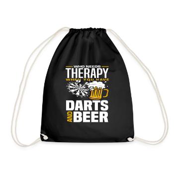 Dart Bier Therapie - Turnbeutel - Schwarz - Vorne