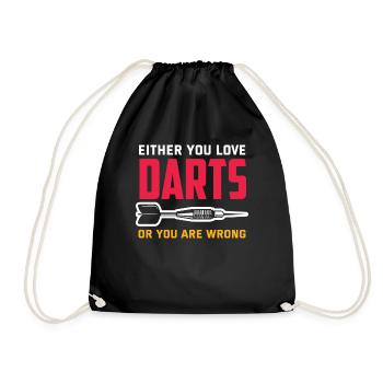 Dart Love Sport Athlete Arrows - Drawstring Bag - black - Front