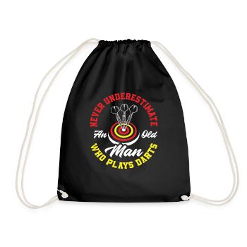 Dart Old Man Grandpa - Drawstring Bag - black - Front