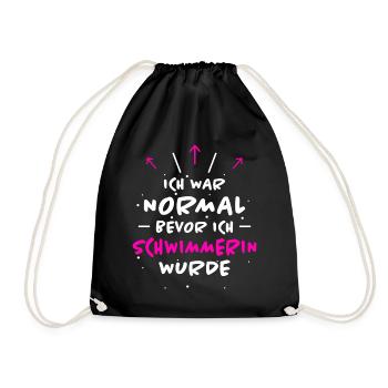 Schwimmerin Spruch Schwimmen Schwimmerin Geschenk - Turnbeutel - Schwarz - Vorne