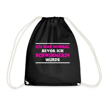 Schwimmerin Spruch Schwimmen Schwimmerin Geschenk - Turnbeutel - Schwarz - Vorne