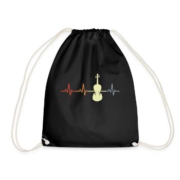 Battement de cœur ECG violon vintage - Sac de sport léger - noir - Devant