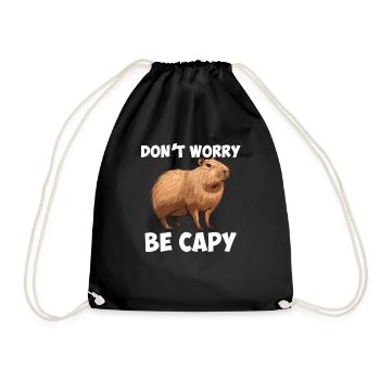Capybara be capy - Drawstring Bag - black - Front