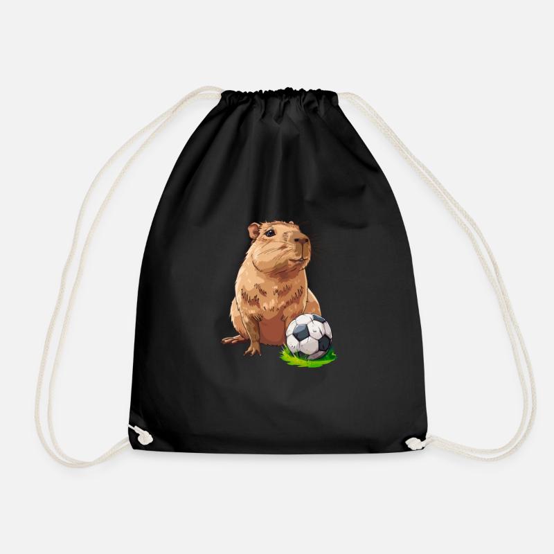 Capybara soccer - Turnbeutel - Schwarz