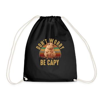 Capybara girl - Turnbeutel - Schwarz - Vorne