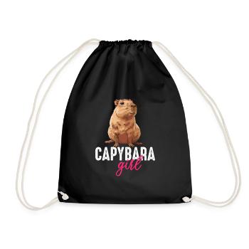 Capybara girl - Turnbeutel - Schwarz - Vorne