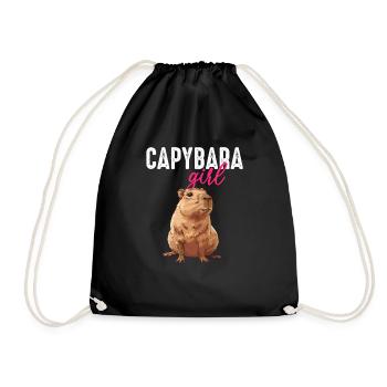 Capybara girl - Turnbeutel - Schwarz - Vorne