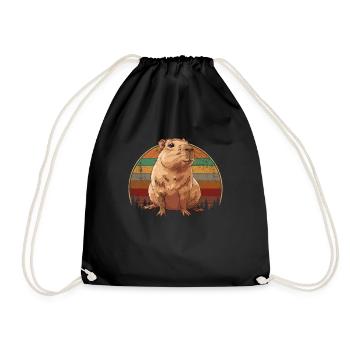 Capybara vintage - Turnbeutel - Schwarz - Vorne