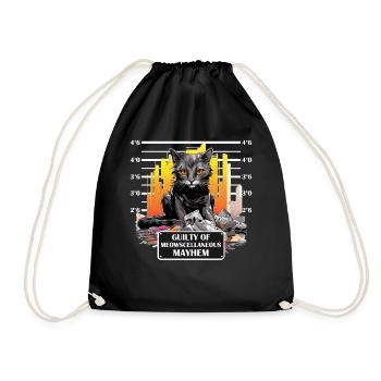 Domestic Cat Mug Shot Funny Prisoner Arrest Photo - Turnbeutel - Schwarz - Vorne