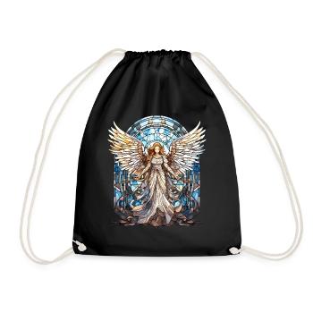 Stained Glass Angel Vintage Mosaic Spiritual - Turnbeutel - Schwarz - Vorne