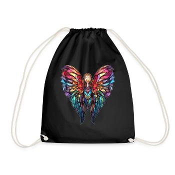 Mosaic Stained Glass Butterfly Geometric - Turnbeutel - Schwarz - Vorne