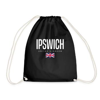 Ipswich, United Kingdom - Drawstring Bag - black - Front
