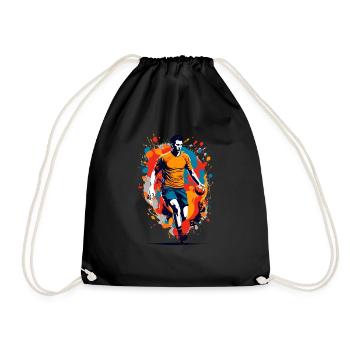 Handballspieler Streetwear Ikonischer Style - Turnbeutel - Schwarz - Vorne