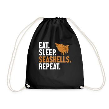 Eat Sleep Seashells Repeat Shell Hunter Seashell - Turnbeutel - Schwarz - Vorne