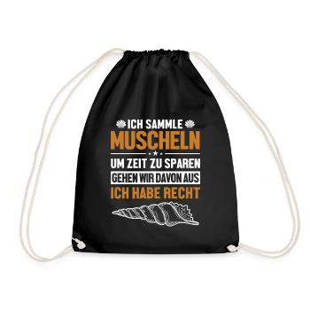 Muscheln haben immer Recht Shell Hunter Seashell - Sac de sport léger - noir - Devant