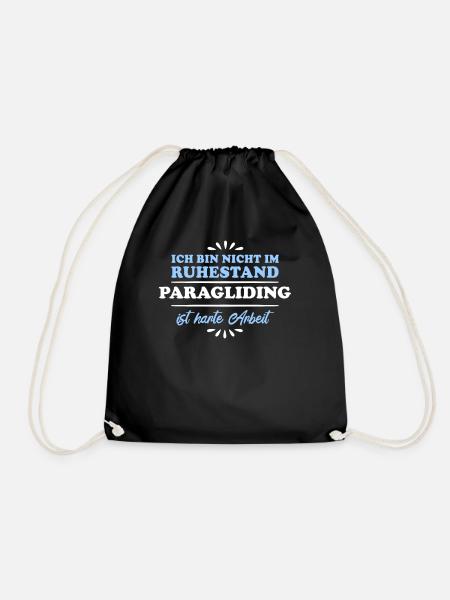 Ruhestand Rentner Pensioner Paragliding - Turnbeutel - Schwarz