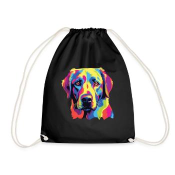 Wasserfarben Farbenfroher Anatolischer Hirtenhund - Turnbeutel - Schwarz - Vorne