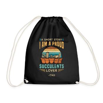 Amateur de plantes succulentes Une histoire courte Je suis un amoureux des plantes - Sac de sport léger - noir - Devant