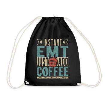 Instant Emt Just Add Coffee - Drawstring Bag - black - Front
