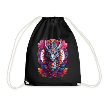 Drachen Spirituelles Mandala Tier Traumfänger - Turnbeutel - Schwarz - Vorne
