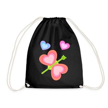 Bébé Tout-petit Printemps Papillon Coeurs Années 80 - Sac de sport léger - noir - Devant