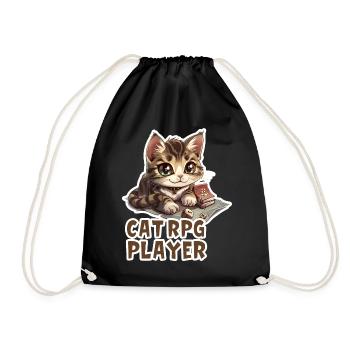 Cats RPG Player W20 Role Playing Game Shirt - Drawstring Bag - black - Front