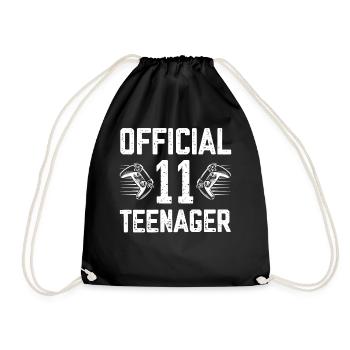 Official 11 Years Teenager Birthday 11 for Gamer - Drawstring Bag - black - Front