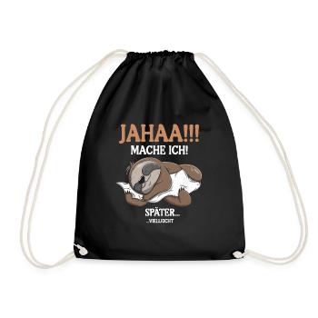 Maybe I'll do it later - Drawstring Bag - black - Front