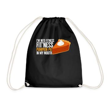 Thanksgiving-Shirt, ich stehe auf Fitness-Kürbiskuchen - Turnbeutel - Schwarz - Vorne