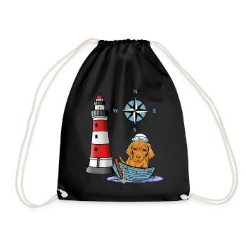 Chien des Maritimes Rose des vents boussole phare marin - Sac de sport léger - noir - Devant