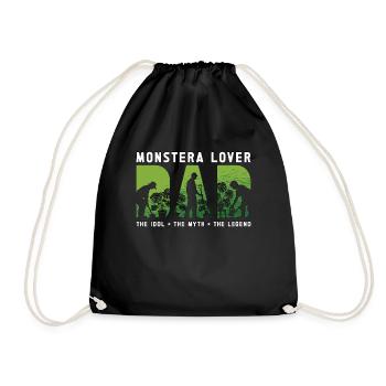 Monstera Lover Dad The Idol The Myth Indoor Plants - Drawstring Bag - black - Front