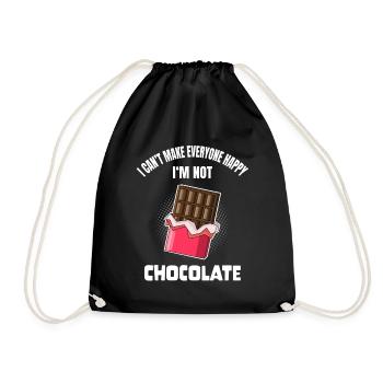 Funny Chocolate Lover Saying Chocolate - Drawstring Bag - black - Front