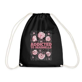 Addicted To Seashells Bivalvia Shell Seashell - Drawstring Bag - black - Front