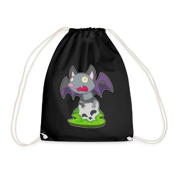 Chauve-souris Halloween crâne - Sac de sport léger - noir - Devant
