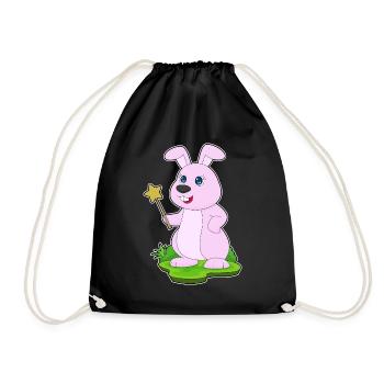 Bunny Wizard Wand - Drawstring Bag - black - Front