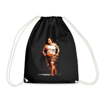 Lustiges Streetwear Joggen & Ästhetischer Fitness - Turnbeutel - Schwarz - Vorne