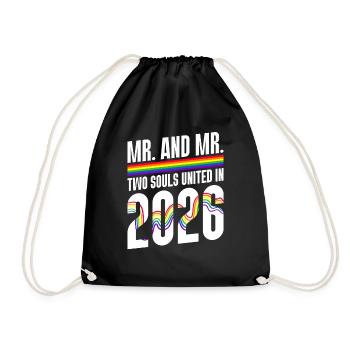 M. et M. 2026 Mariage de la Gay Pride Mariage gay - Sac de sport léger - noir - Devant
