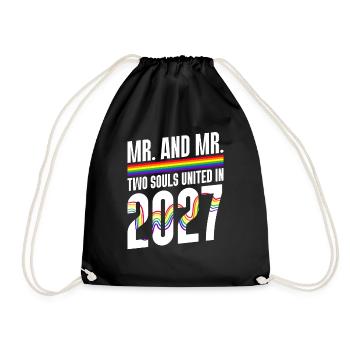 Mr. und Mr. 2027 Gay Pride Hochzeit Homo-Ehe - Turnbeutel - Schwarz - Vorne