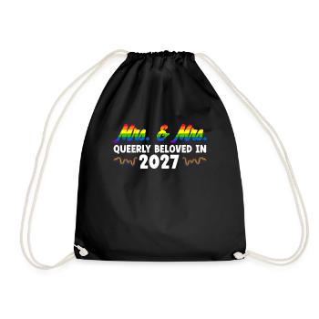 Mme et Mme 2027 Mariage de la Gay Pride Mariage gay - Sac de sport léger - noir - Devant