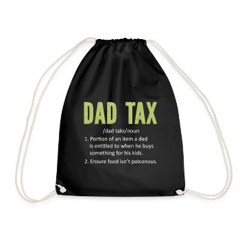 Papa Steuer Lustig Papa Steuer Definition Vatertag - Turnbeutel - Schwarz - Vorne