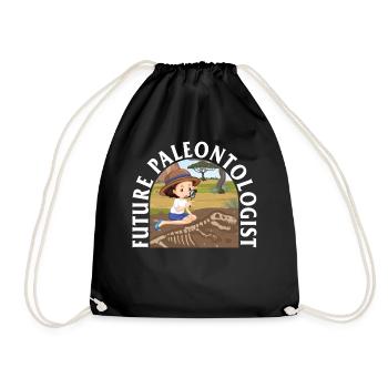 Paleontology Shirt, Future Paleontologist Tee, - Drawstring Bag - black - Front