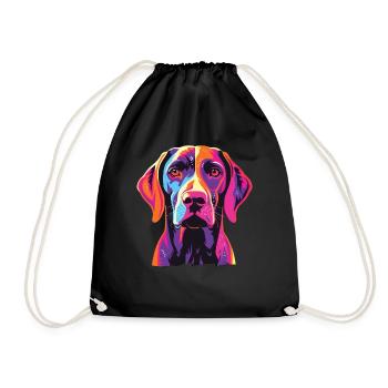 Watercolors Colorful German Shorthair - Drawstring Bag - black - Front
