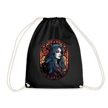 Vintage Stained Glass Gothic Dark Anime Otaku - Turnbeutel - Schwarz - Vorne