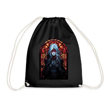 Grim Reaper Anime Girl Japanese Mosaic Stained Gla - Turnbeutel - Schwarz - Vorne