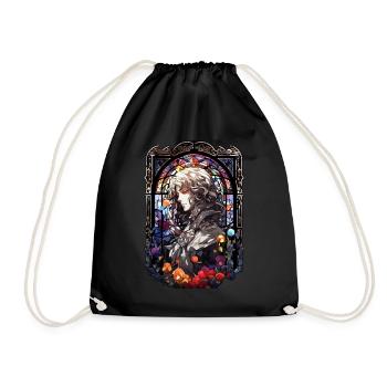 Isekai Anime Husbando Manga Stained Glass Mandala - Turnbeutel - Schwarz - Vorne