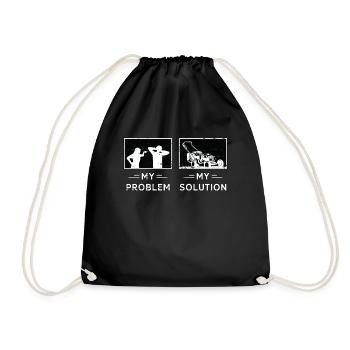 Tondeuse Mon problème Ma solution Pictogramme Papa Maman - Sac de sport léger - noir - Devant