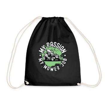 Mower My Passion My Mower Job Landscaping Mowing - Drawstring Bag - black - Front