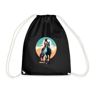 Chevaux esthétiques Cavaliers au design emblématique - Sac de sport léger - noir - Devant